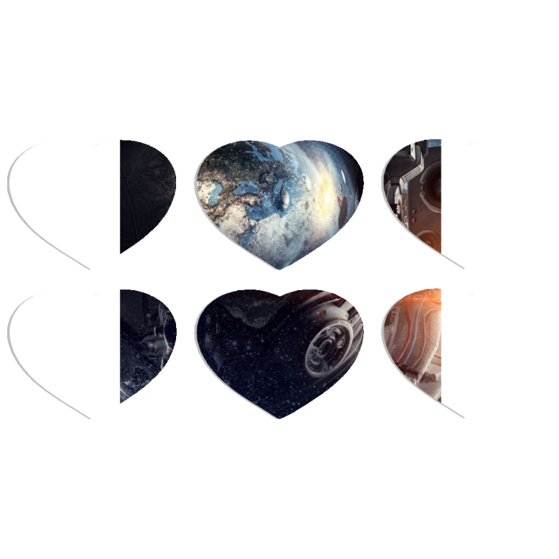 Магнитные фотопазлы Сердце 50 на 50 набор 6 штук 