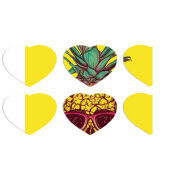 Магнитные фотопазлы Сердце 50 на 50 набор 6 штук Pineapple Skull