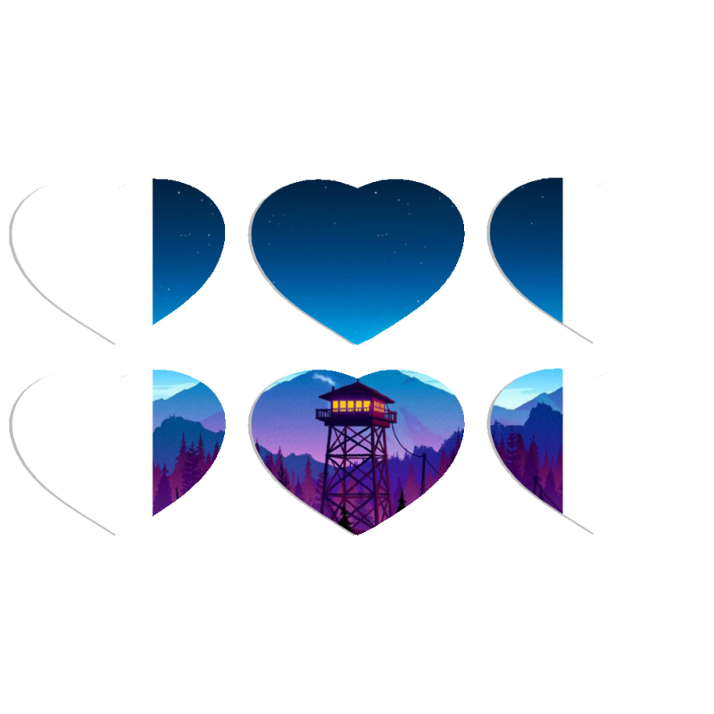 Магнитные фотопазлы Сердце 50 на 50 набор 6 штук 