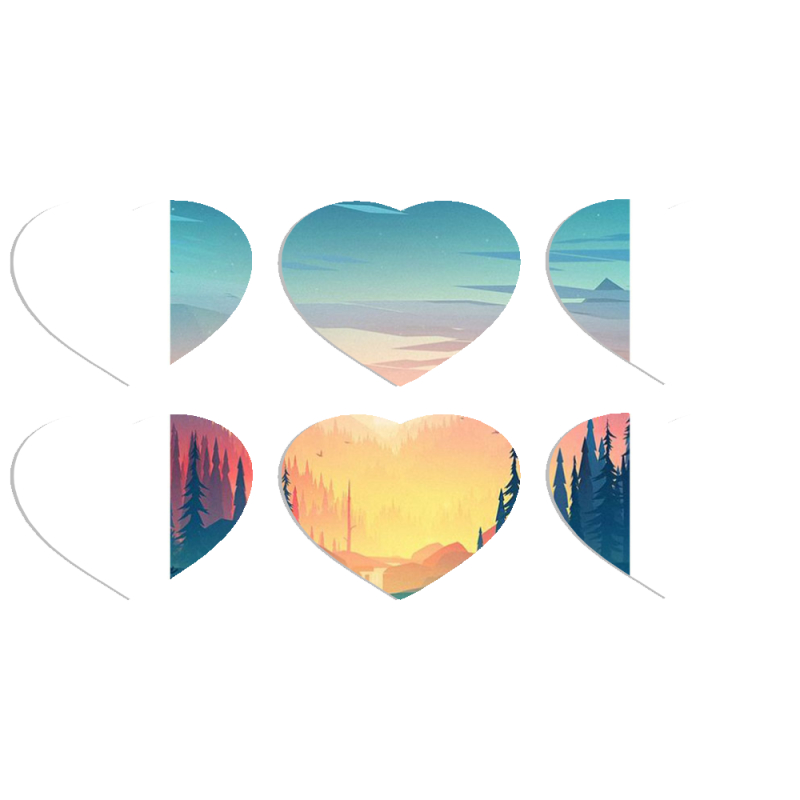 Магнитные фотопазлы Сердце 50 на 50 набор 6 штук 