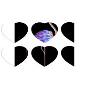 Магнитные фотопазлы Сердце 50 на 50 набор 6 штук 