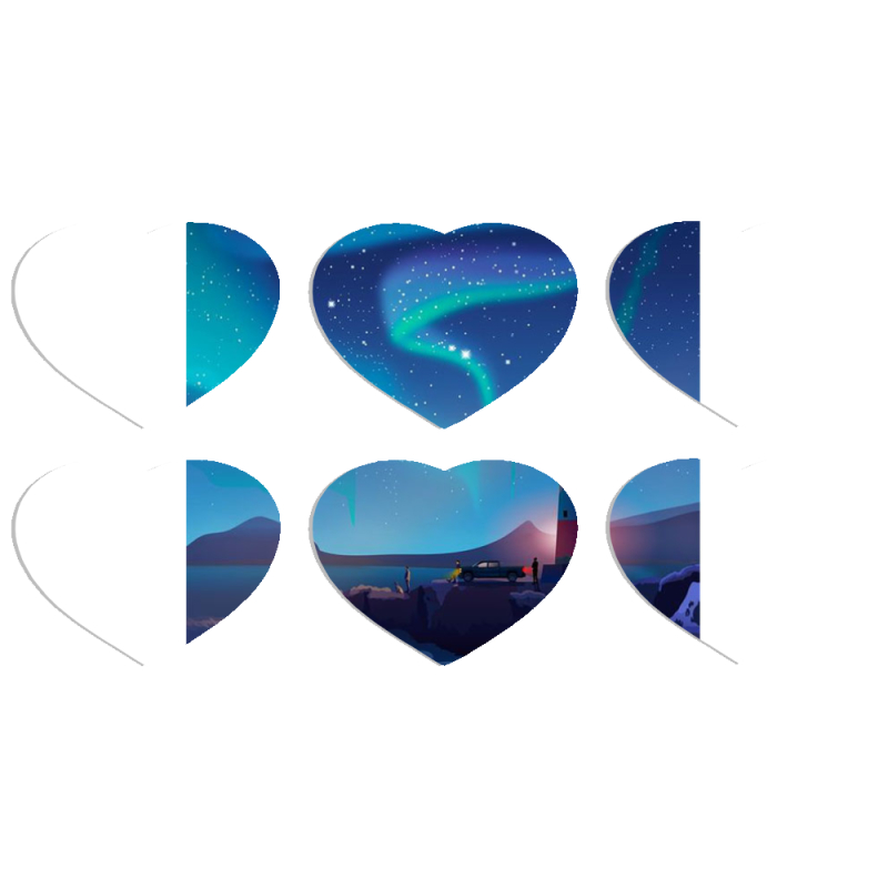 Магнитные фотопазлы Сердце 50 на 50 набор 6 штук 