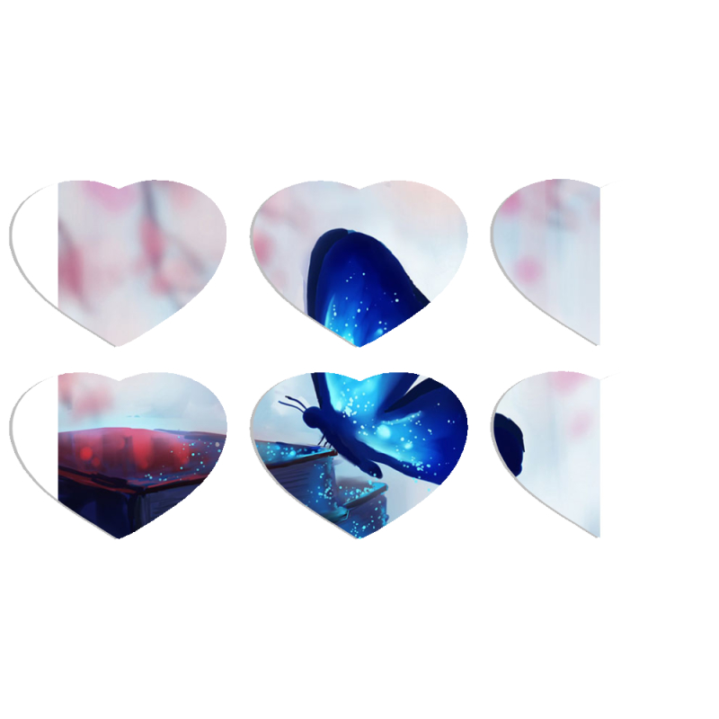 Магнитные фотопазлы Сердце 50 на 50 набор 6 штук 