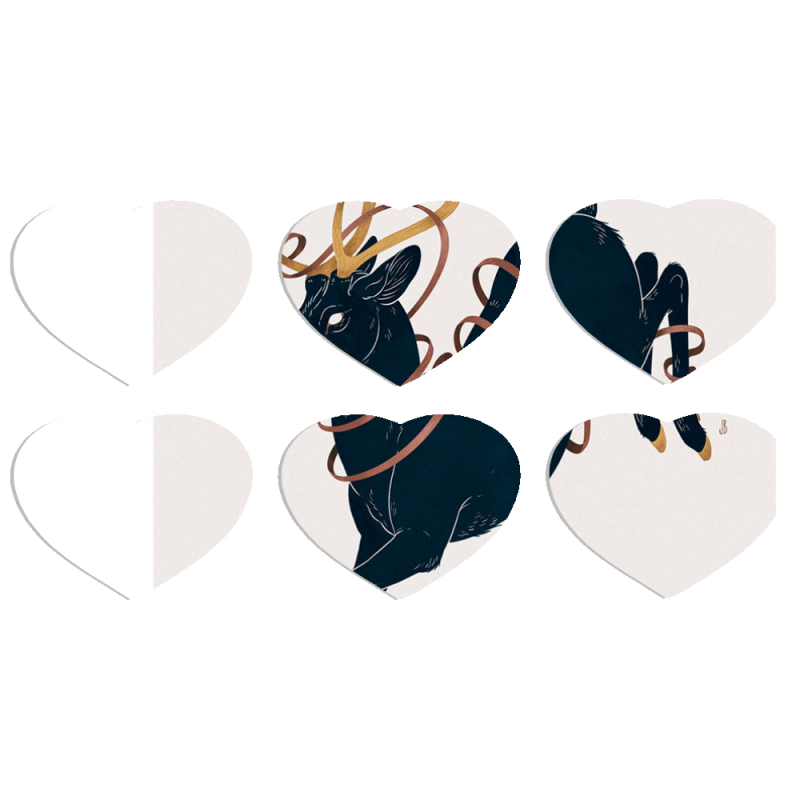 Магнитные фотопазлы Сердце 50 на 50 набор 6 штук Black Deer