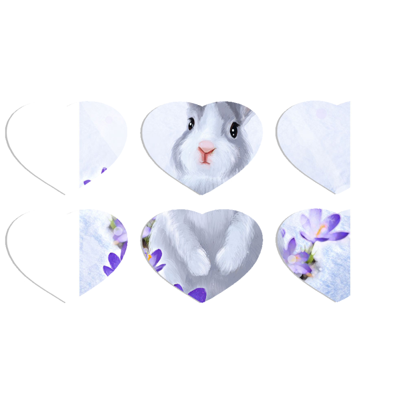 Магнитные фотопазлы Сердце 50 на 50 набор 6 штук 