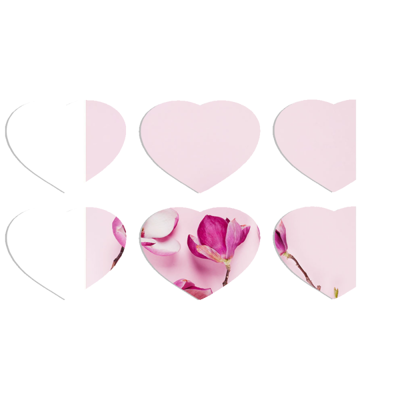 Магнитные фотопазлы Сердце 50 на 50 набор 6 штук 