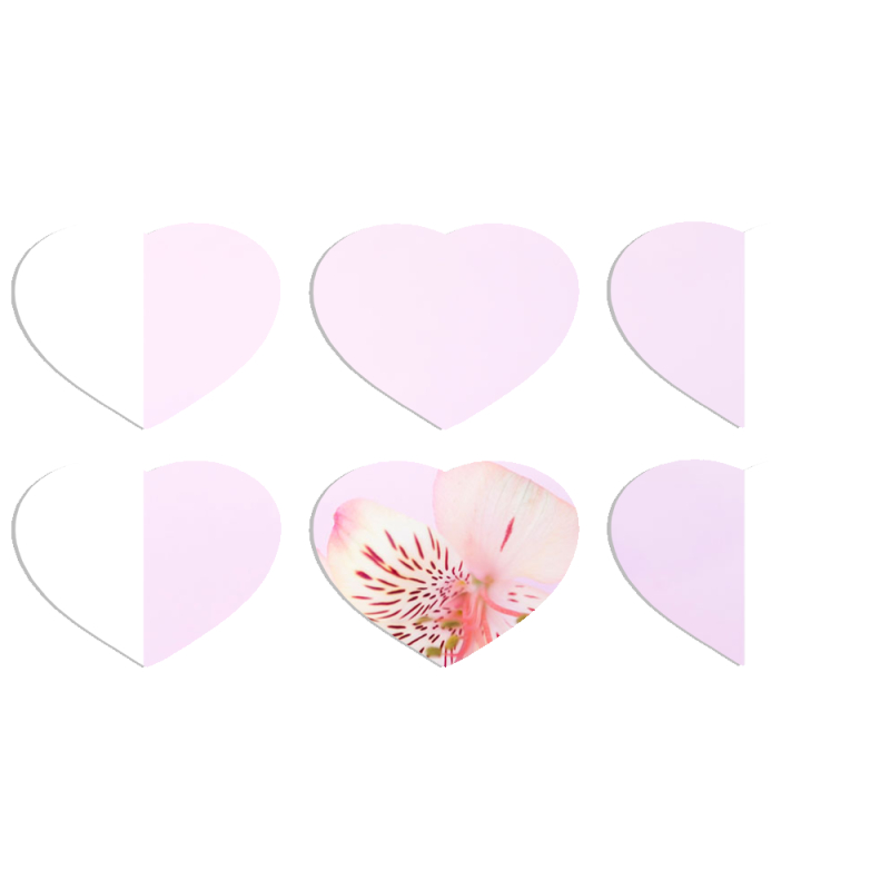 Магнитные фотопазлы Сердце 50 на 50 набор 6 штук 