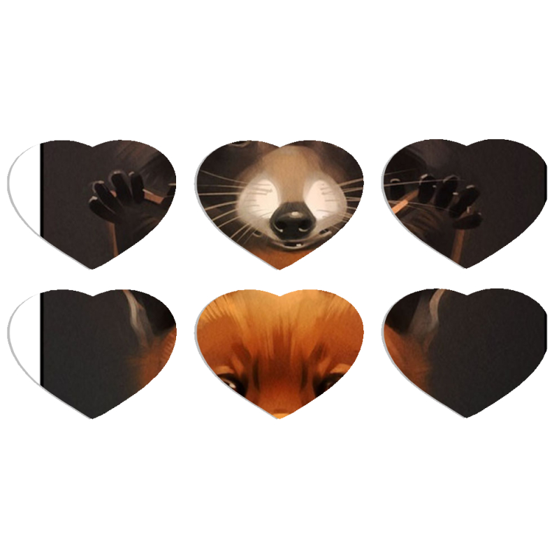 Магнитные фотопазлы Сердце 50 на 50 набор 6 штук 
