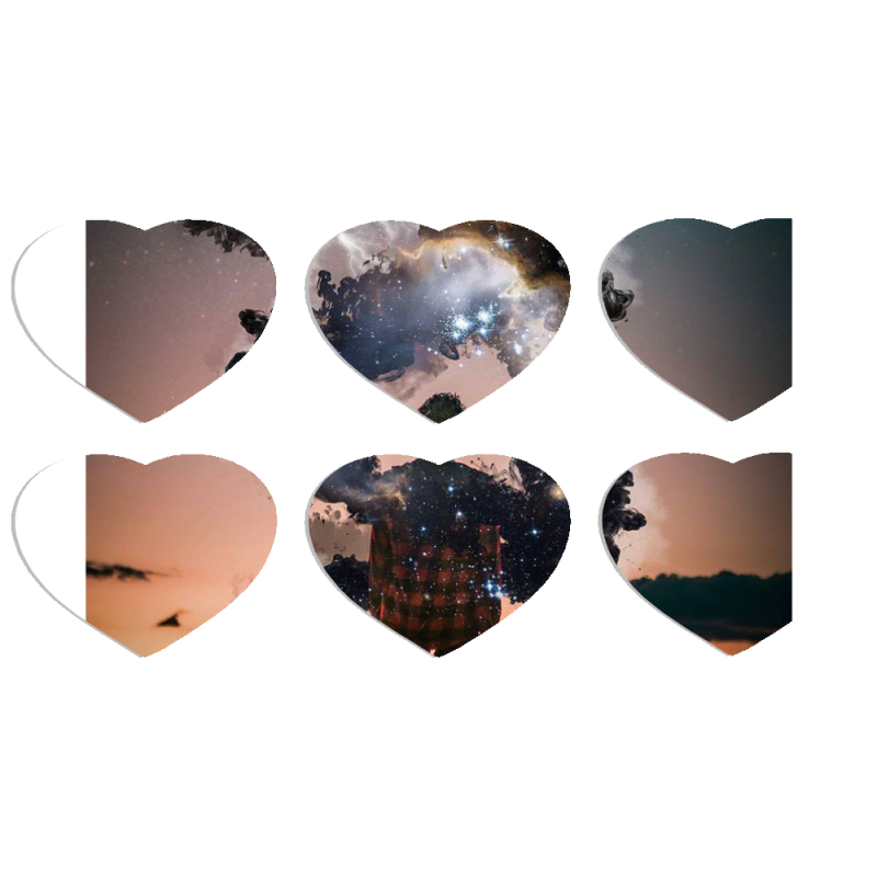 Магнитные фотопазлы Сердце 50 на 50 набор 6 штук 