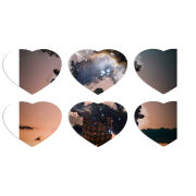 Магнитные фотопазлы Сердце 50 на 50 набор 6 штук 