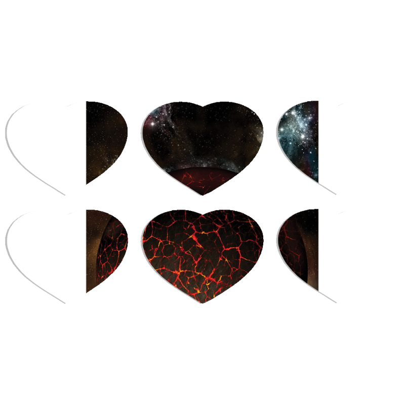 Магнитные фотопазлы Сердце 50 на 50 набор 6 штук 