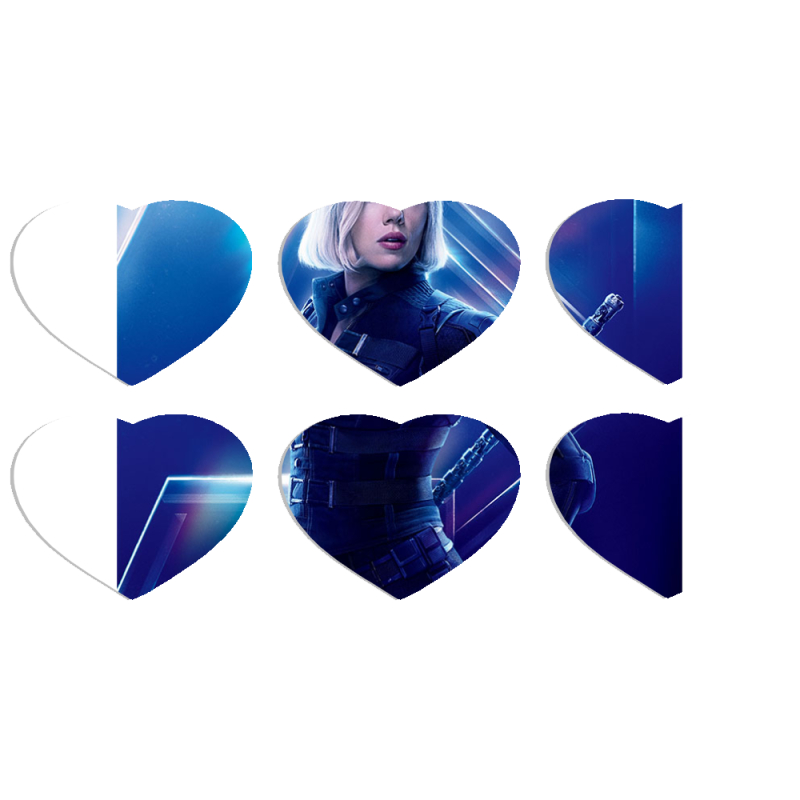 Магнитные фотопазлы Сердце 50 на 50 набор 6 штук 