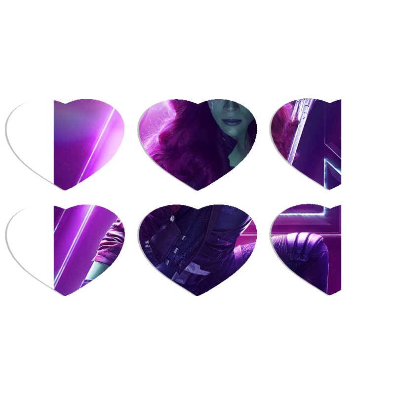 Магнитные фотопазлы Сердце 50 на 50 набор 6 штук 