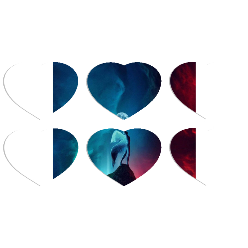 Магнитные фотопазлы Сердце 50 на 50 набор 6 штук 