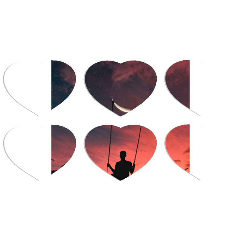 Магнитные фотопазлы Сердце 50 на 50 набор 6 штук 