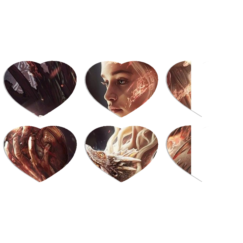 Магнитные фотопазлы Сердце 50 на 50 набор 6 штук 