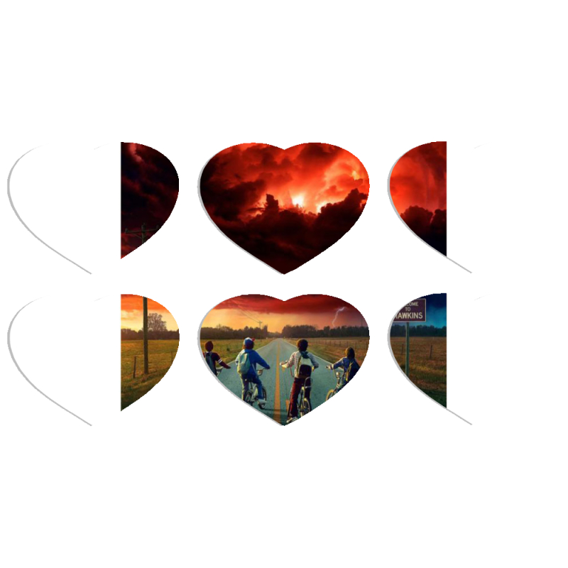 Магнитные фотопазлы Сердце 50 на 50 набор 6 штук 