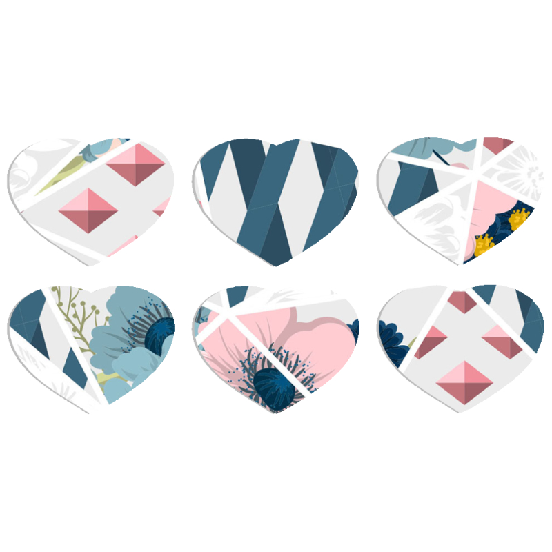 Магнитные фотопазлы Сердце 50 на 50 набор 6 штук 