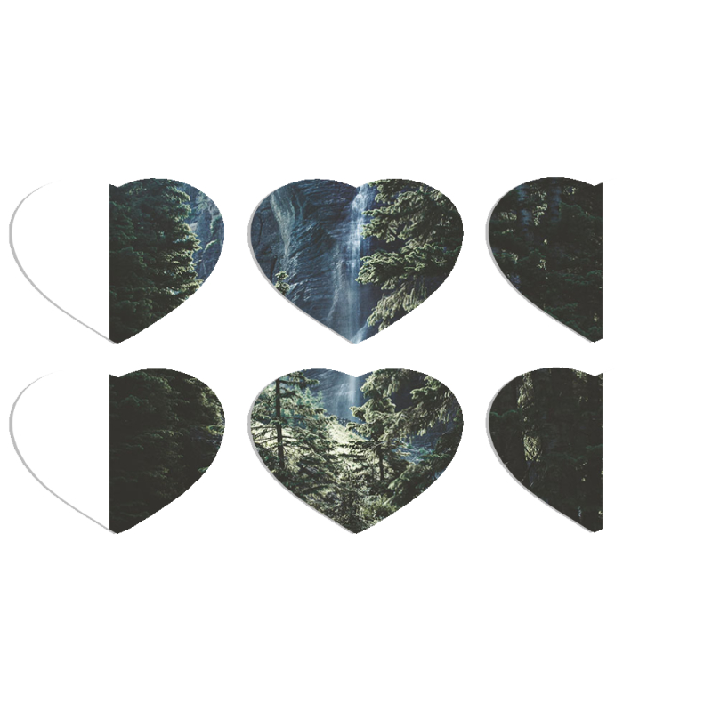 Магнитные фотопазлы Сердце 50 на 50 набор 6 штук 