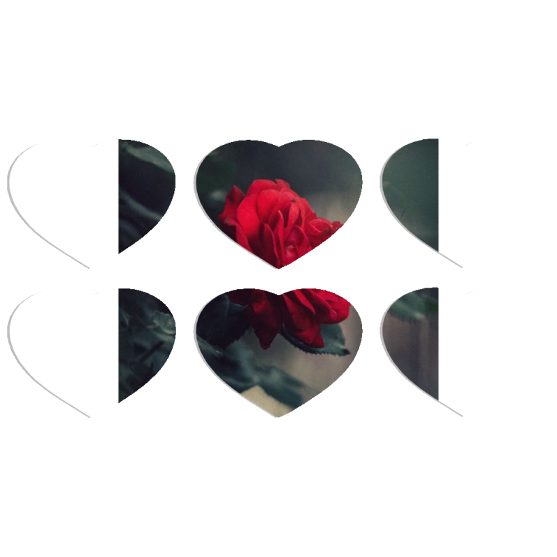 Магнитные фотопазлы Сердце 50 на 50 набор 6 штук 