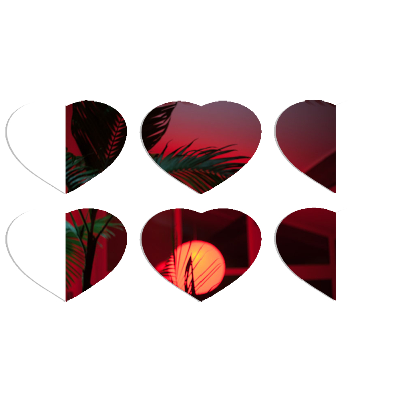 Магнитные фотопазлы Сердце 50 на 50 набор 6 штук 