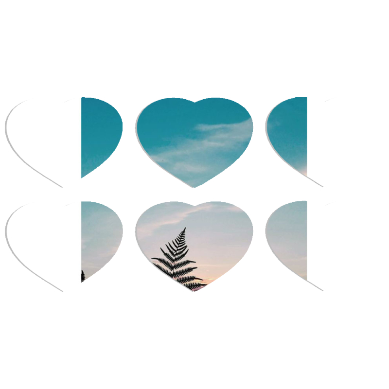 Магнитные фотопазлы Сердце 50 на 50 набор 6 штук 