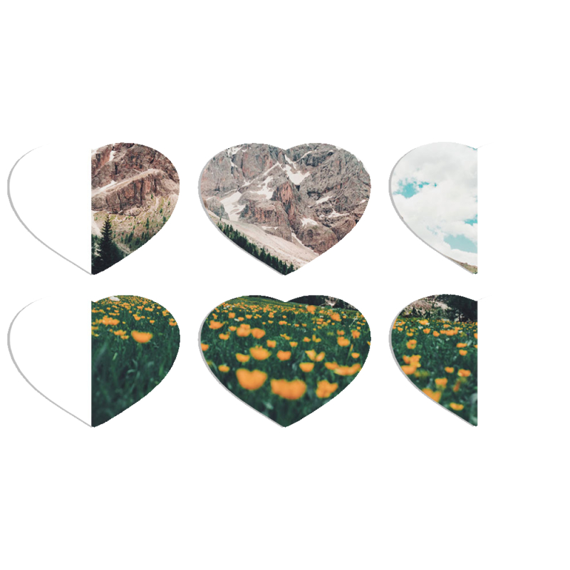 Магнитные фотопазлы Сердце 50 на 50 набор 6 штук 