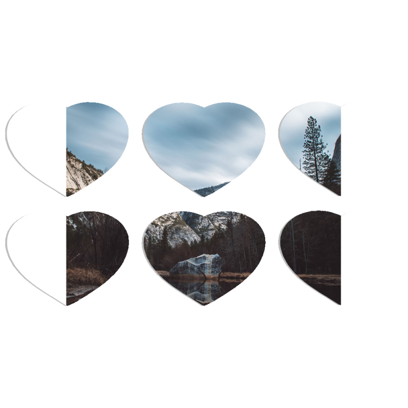 Магнитные фотопазлы Сердце 50 на 50 набор 6 штук 