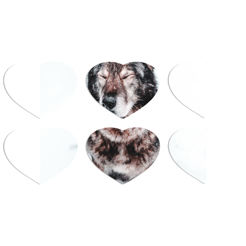 Магнитные фотопазлы Сердце 50 на 50 набор 6 штук 