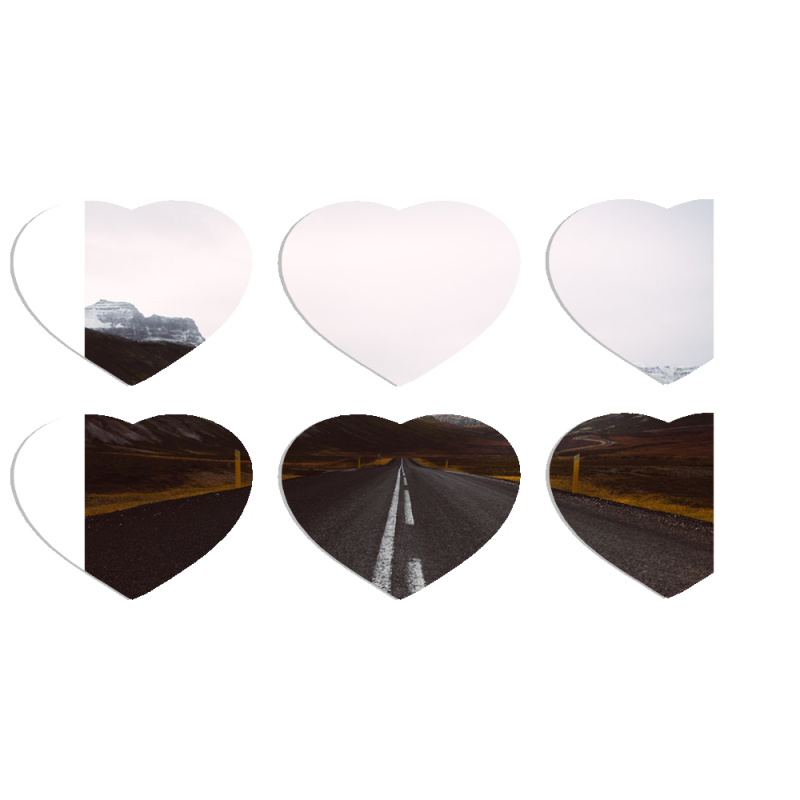 Магнитные фотопазлы Сердце 50 на 50 набор 6 штук 
