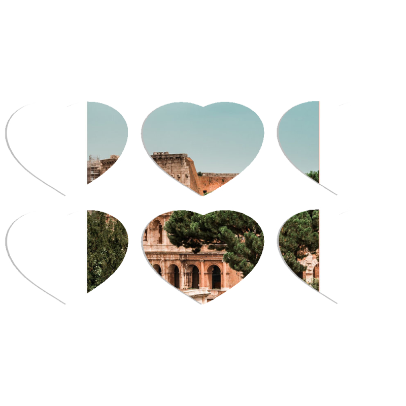 Магнитные фотопазлы Сердце 50 на 50 набор 6 штук 