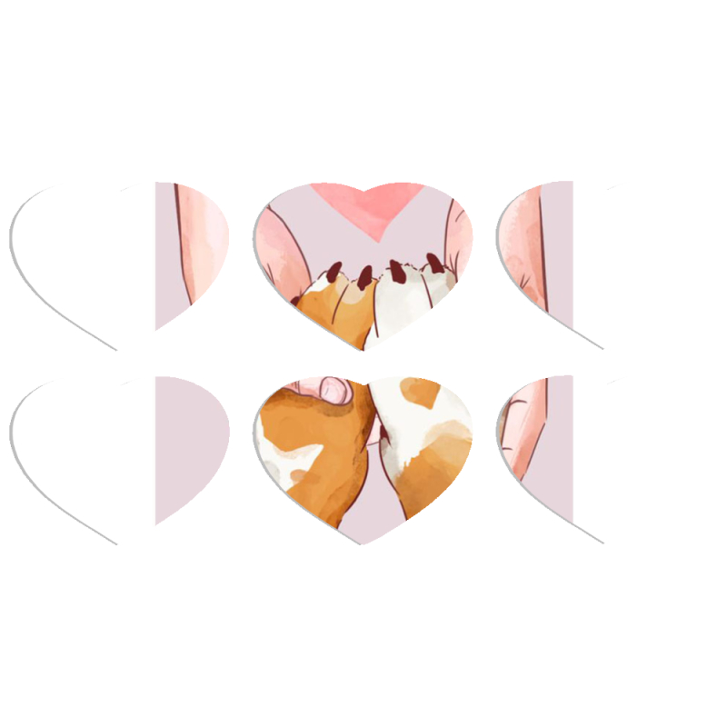 Магнитные фотопазлы Сердце 50 на 50 набор 6 штук 