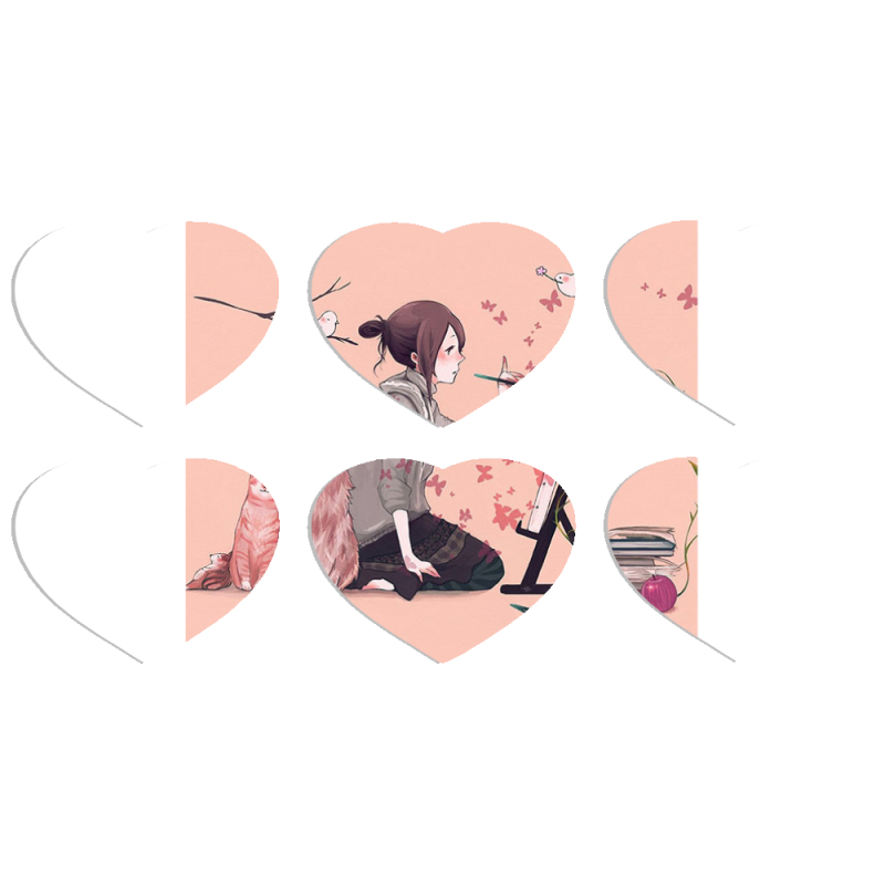 Магнитные фотопазлы Сердце 50 на 50 набор 6 штук 