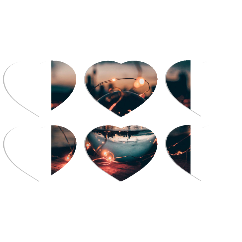 Магнитные фотопазлы Сердце 50 на 50 набор 6 штук 