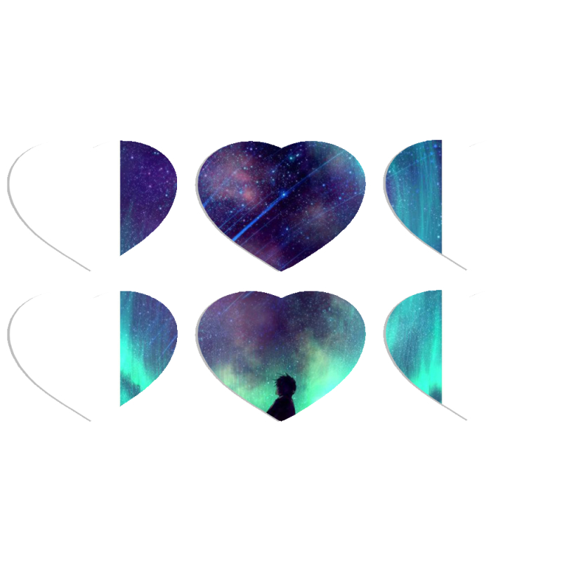 Магнитные фотопазлы Сердце 50 на 50 набор 6 штук 