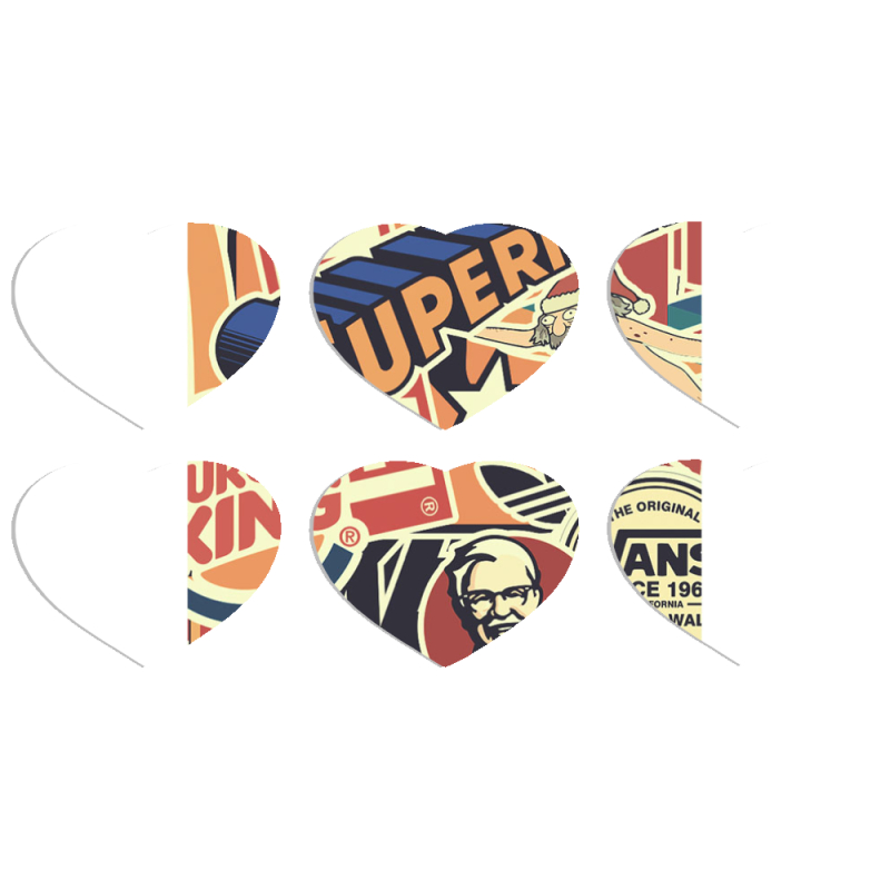 Магнитные фотопазлы Сердце 50 на 50 набор 6 штук 