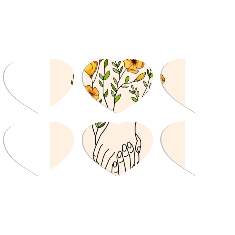 Магнитные фотопазлы Сердце 50 на 50 набор 6 штук Flower Hands