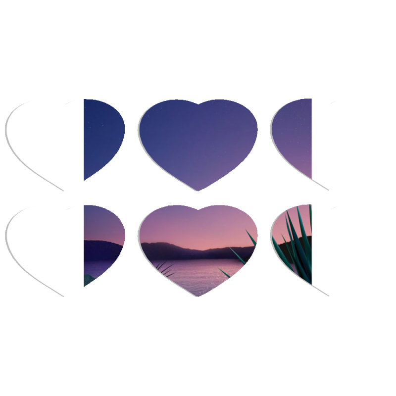 Магнитные фотопазлы Сердце 50 на 50 набор 6 штук 