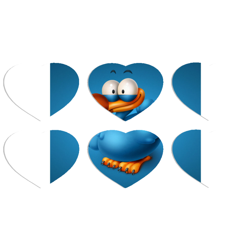 Магнитные фотопазлы Сердце 50 на 50 набор 6 штук 