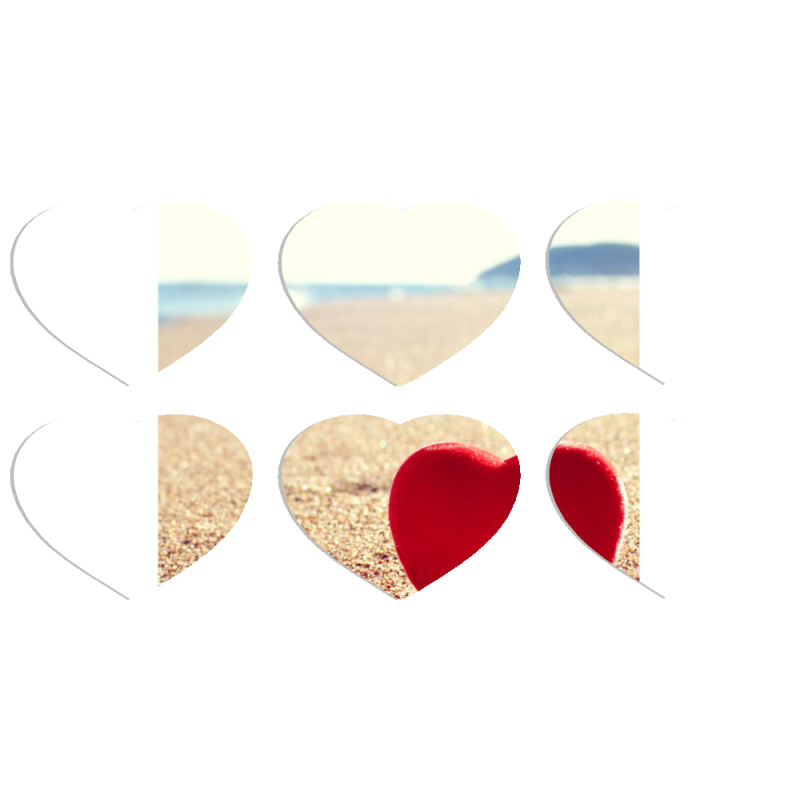 Магнитные фотопазлы Сердце 50 на 50 набор 6 штук 