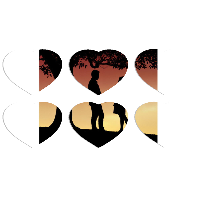 Магнитные фотопазлы Сердце 50 на 50 набор 6 штук 