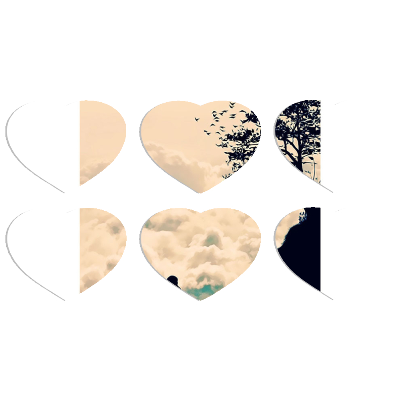 Магнитные фотопазлы Сердце 50 на 50 набор 6 штук 