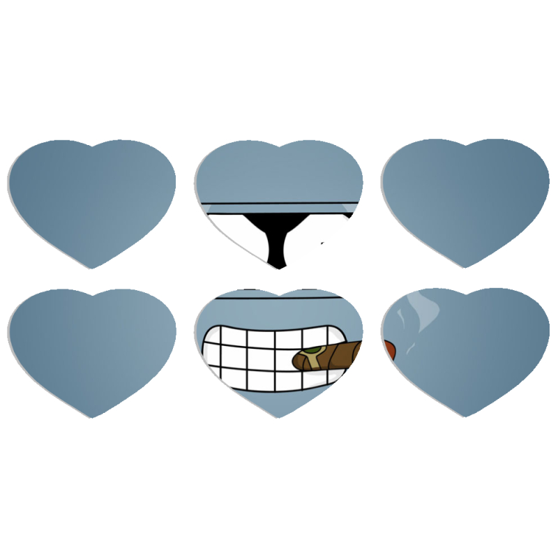 Магнитные фотопазлы Сердце 50 на 50 набор 6 штук 