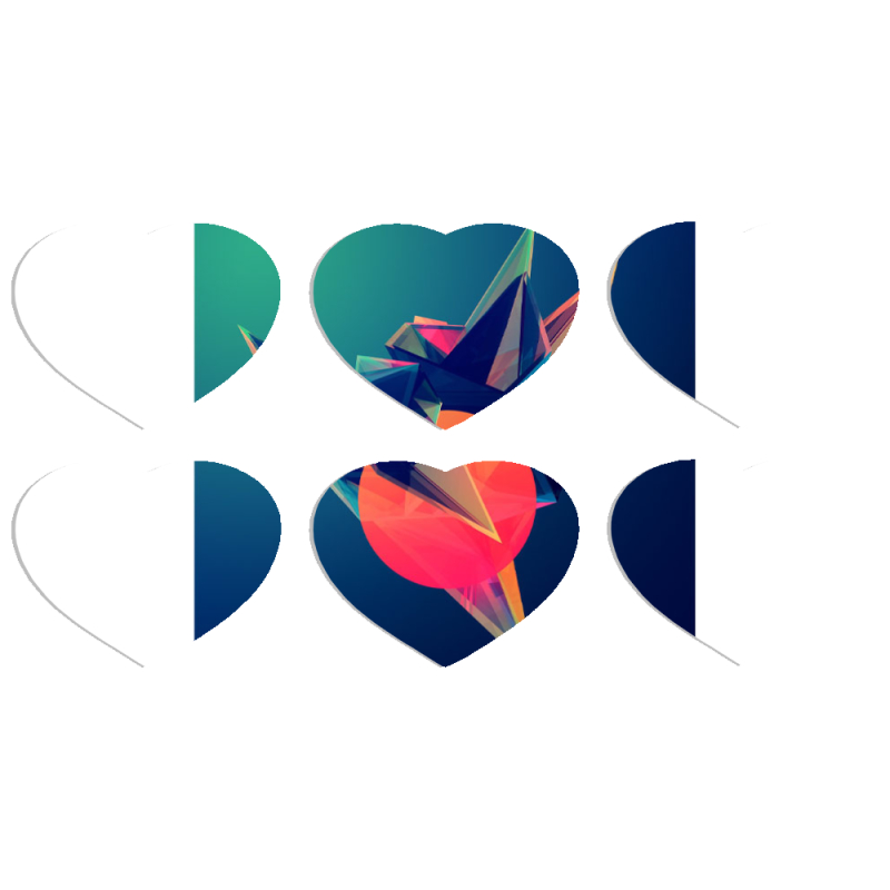 Магнитные фотопазлы Сердце 50 на 50 набор 6 штук 