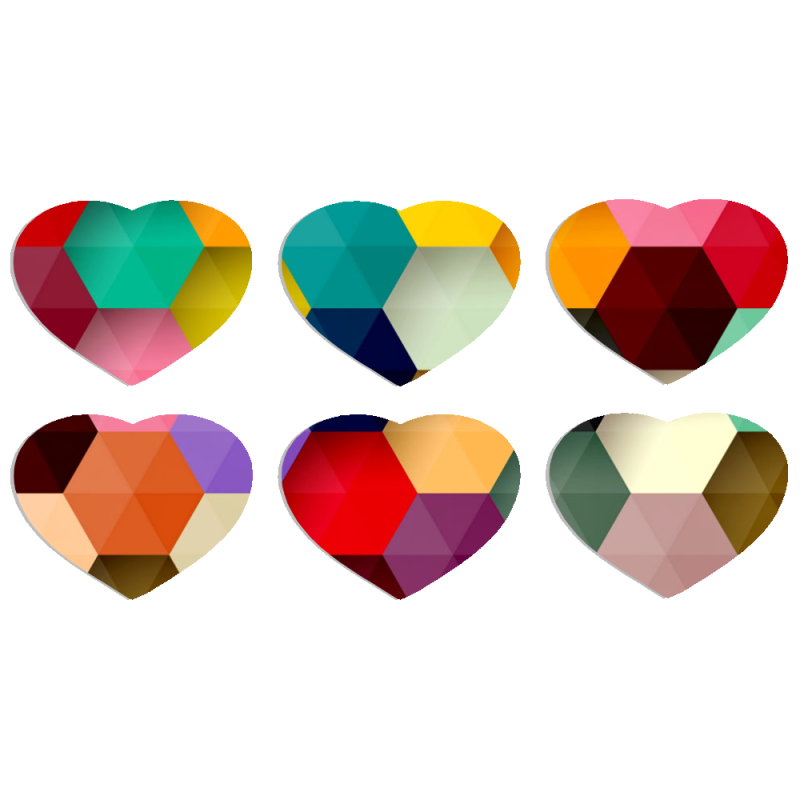 Магнитные фотопазлы Сердце 50 на 50 набор 6 штук 