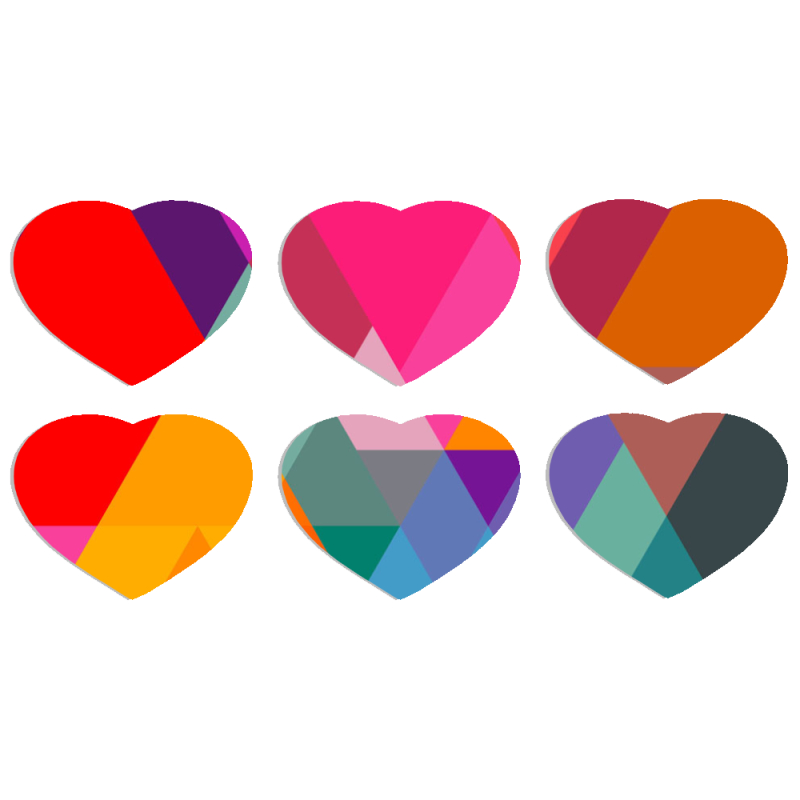 Магнитные фотопазлы Сердце 50 на 50 набор 6 штук 