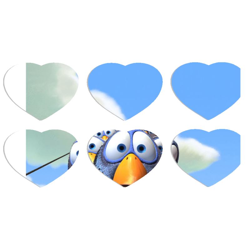 Магнитные фотопазлы Сердце 50 на 50 набор 6 штук 