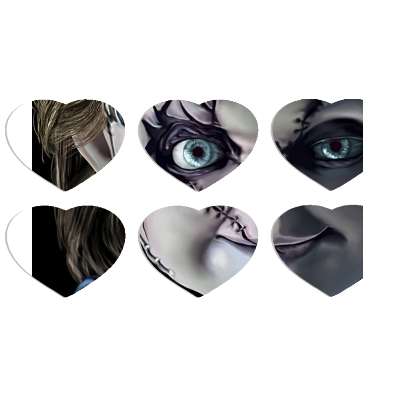 Магнитные фотопазлы Сердце 50 на 50 набор 6 штук 