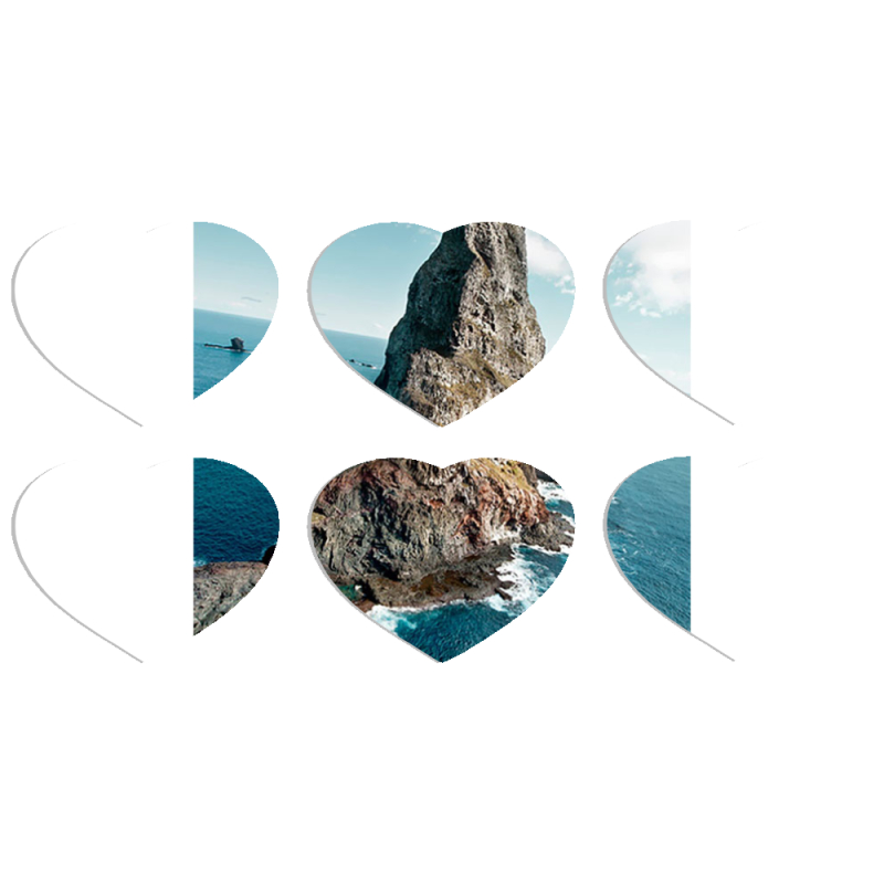 Магнитные фотопазлы Сердце 50 на 50 набор 6 штук 