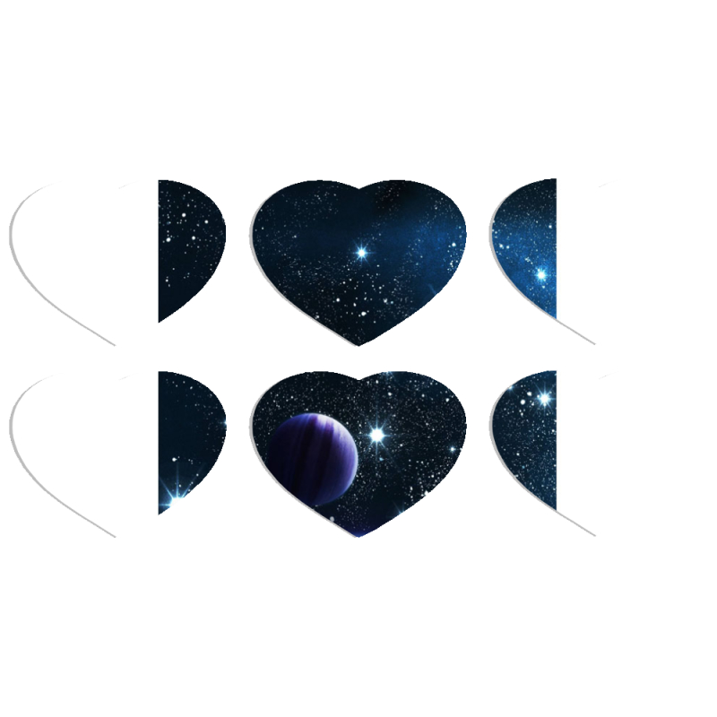Магнитные фотопазлы Сердце 50 на 50 набор 6 штук Space Landscape